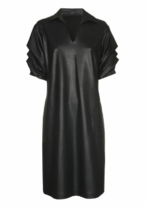 rechtvallende jurk in stretch 10 Black