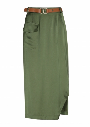 rechtvallende shiny midi rok 61 Cypress