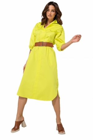 rechtvallende jurk in stretch 80 Lemon