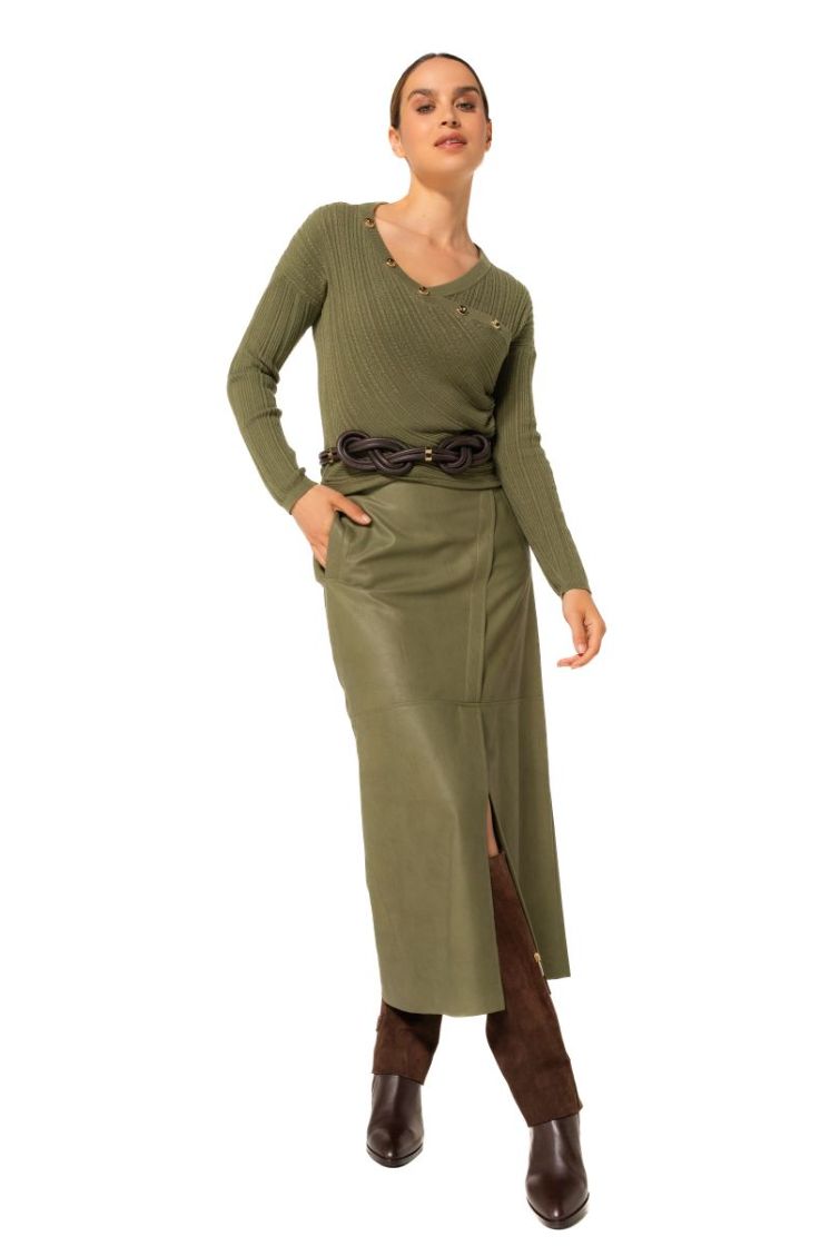 aansluitende pull met wikkel-e 61 Olive