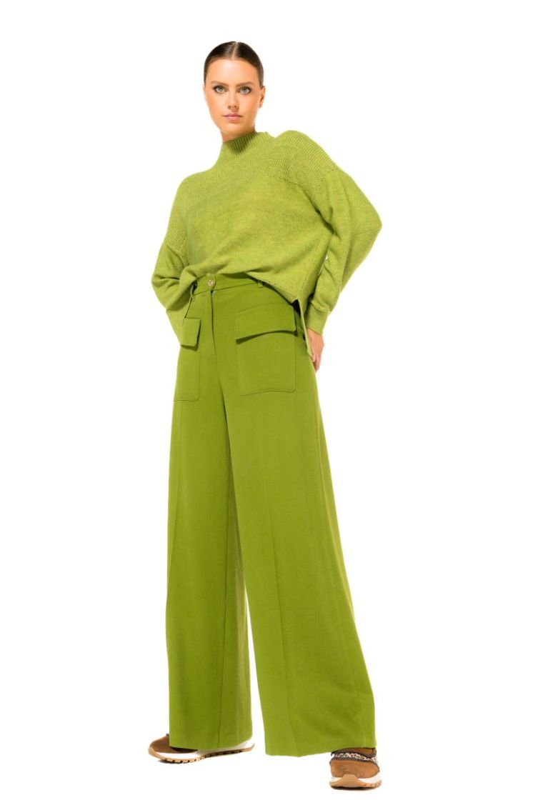 elegante broek in soft woolmix 62 Avocado