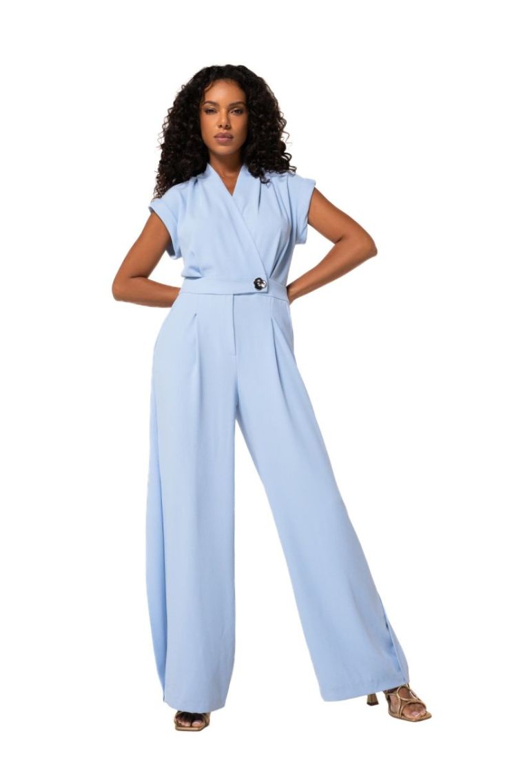 Cache-coeur jumpsuit met plooi 28 Light Blue