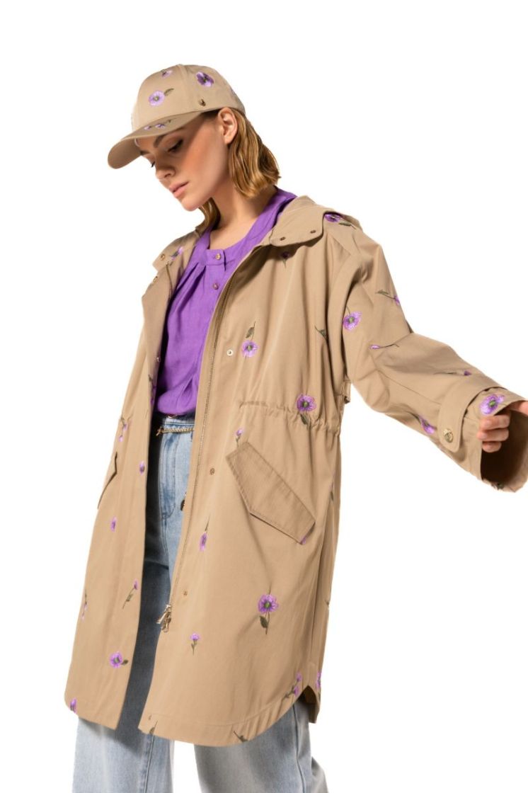 Trench met geborduurde bloemen 49 Multi Color