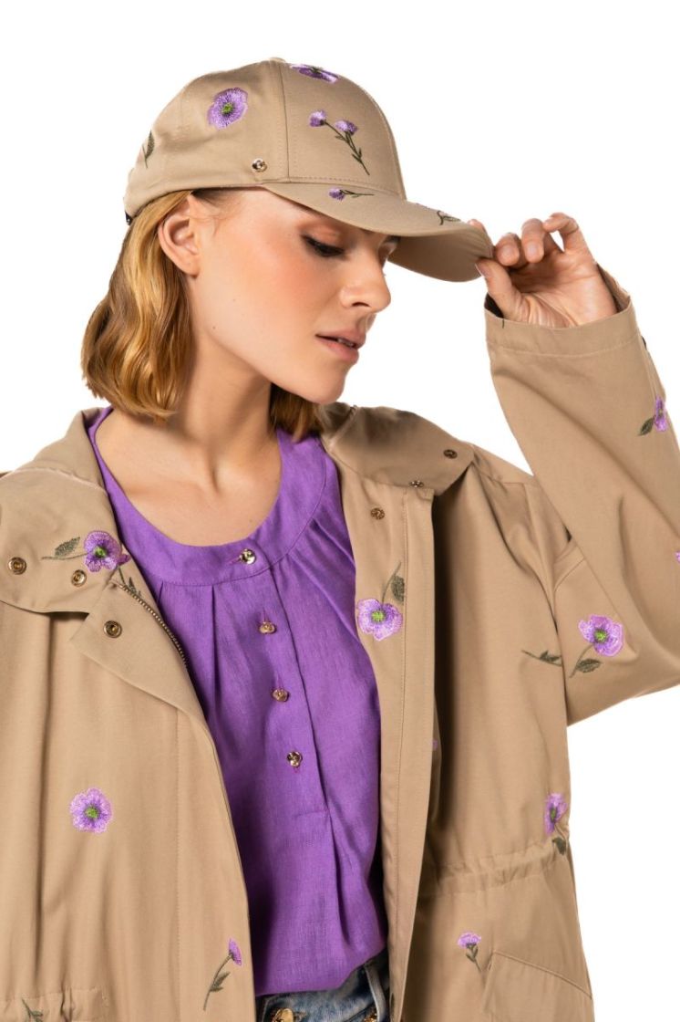 Trench met geborduurde bloemen 49 Multi Color