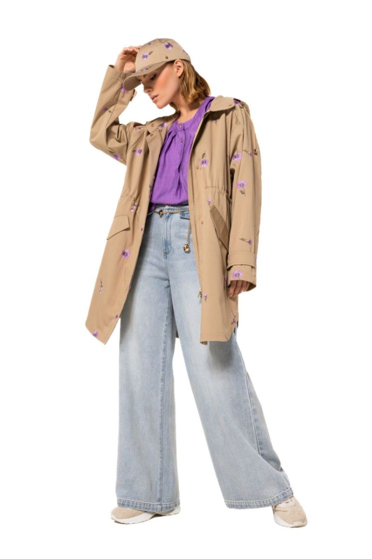 Trench met geborduurde bloemen 49 Multi Color