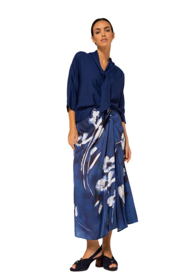 Elegante rok in aquarelprint 29 Multicolor