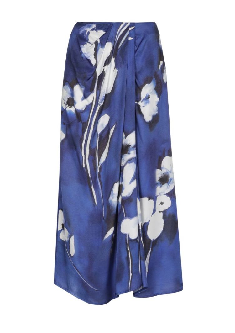 Elegante rok in aquarelprint 29 Multicolor