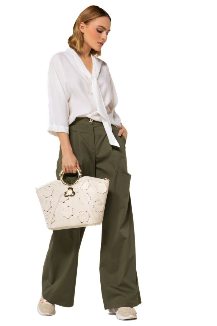 Soepele blouse met aangewerkte 91 Off White