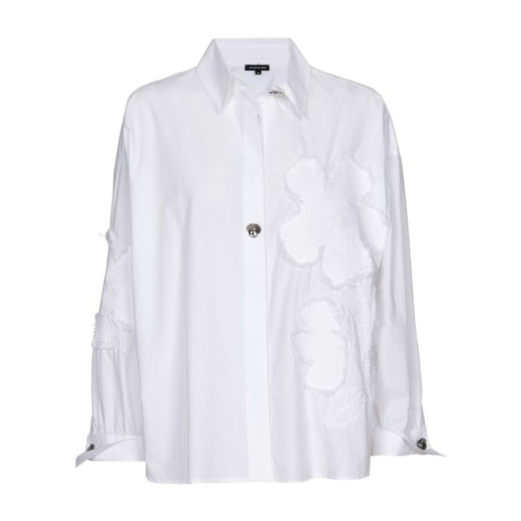 Oversized hemd met uitgerafeld 90 White