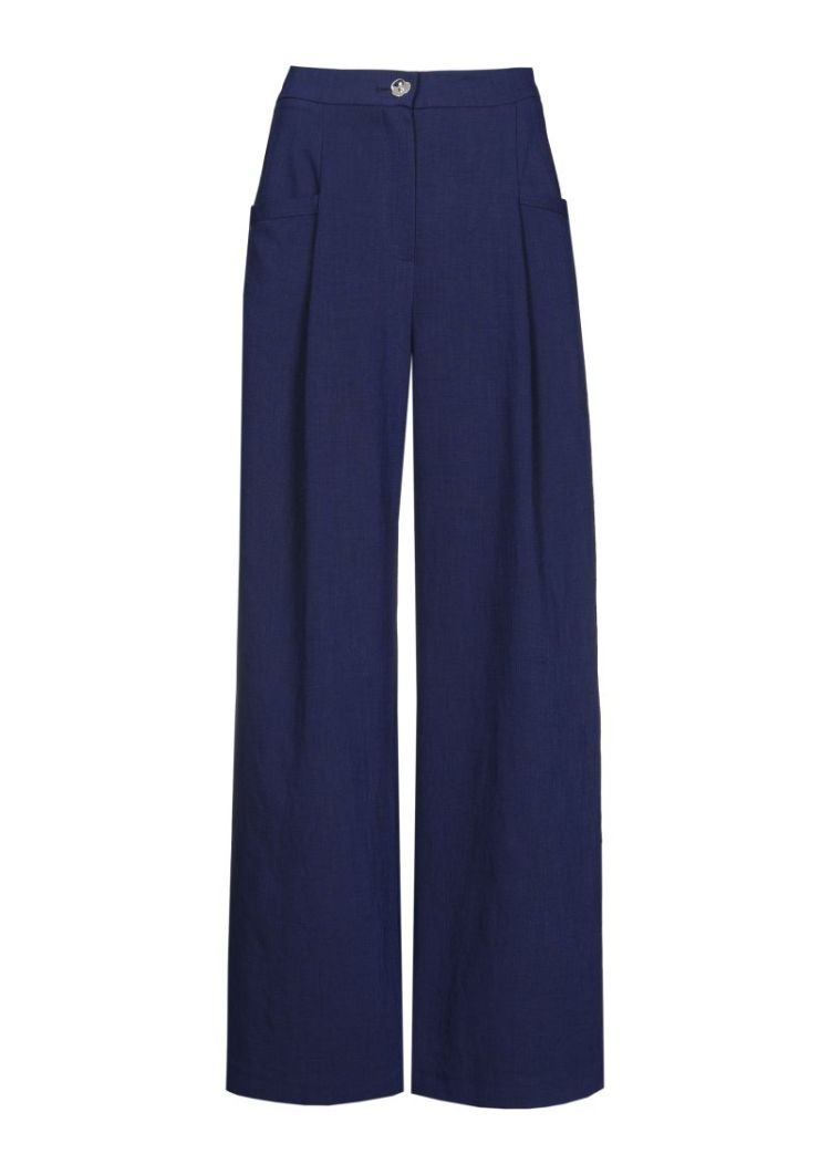 Broek met subtiele plooi en za 22 Indigo