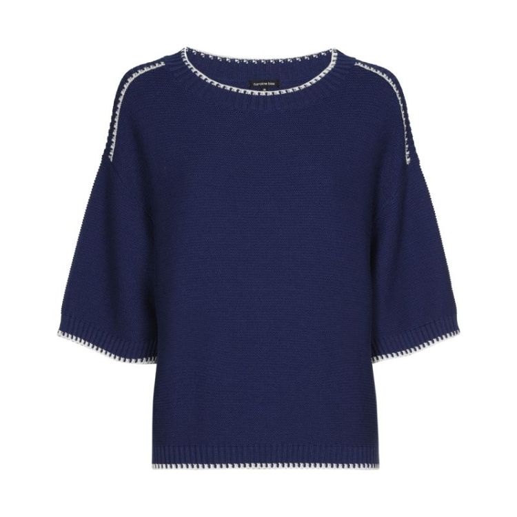 Gebreide bi-color trui 22 Indigo