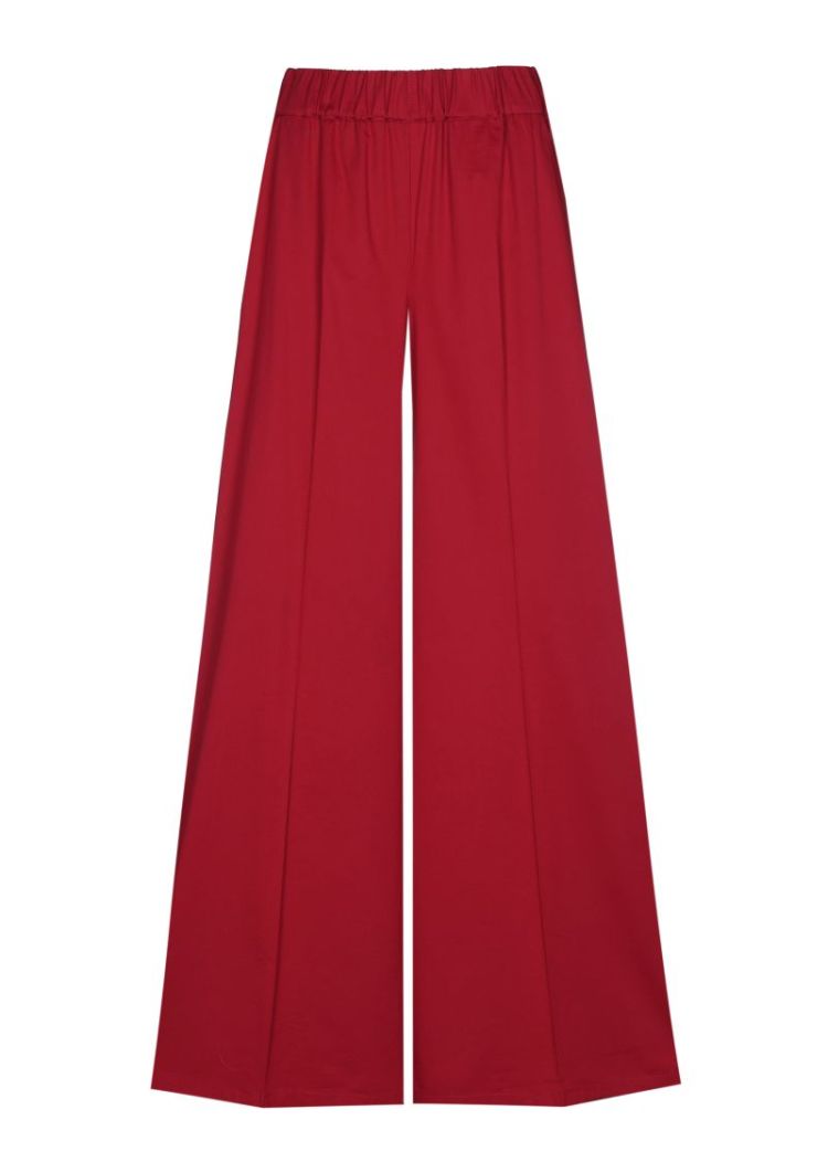 Palazzo broek in fijne katoen, 50 Dark Red