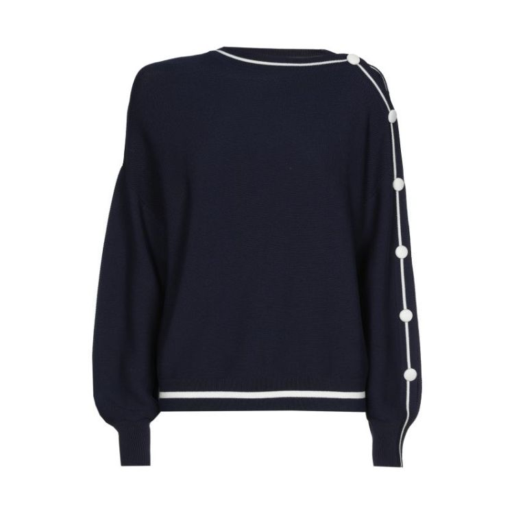 Trui met drukknoopdetail 21 Navy