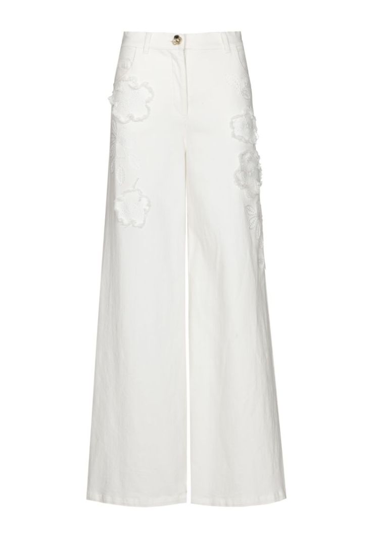 Jeansbroek met uitgerafeld blo 93 Natural