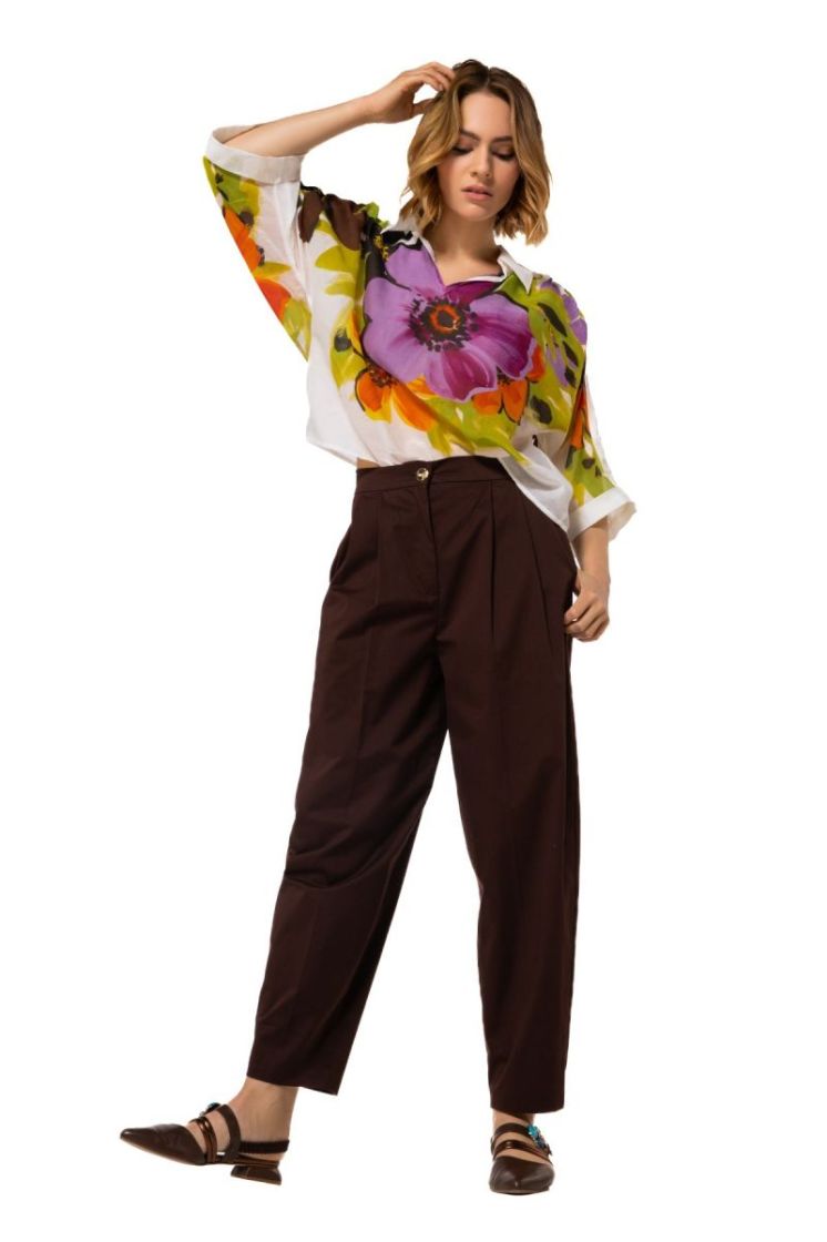 Luchtige blouse in zijdemix 49 Multi Color