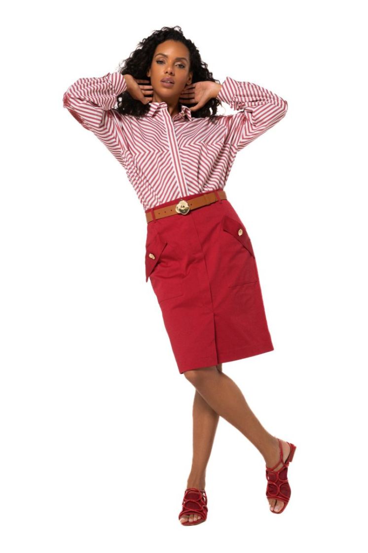 Korte rok in katoen 50 Dark Red