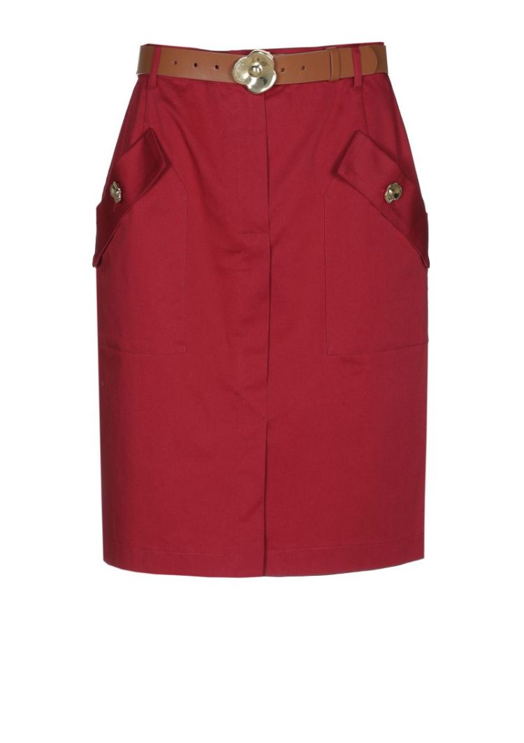 Korte rok in katoen 50 Dark Red