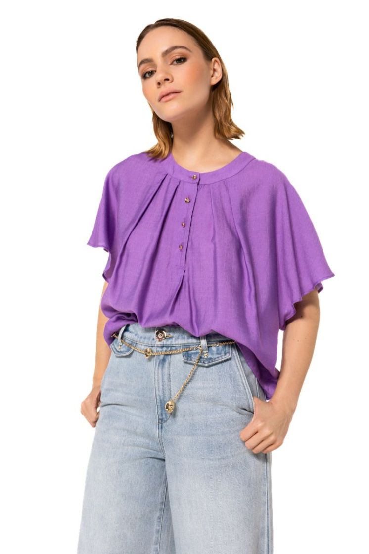 Top met volant mouw 41 Lavander