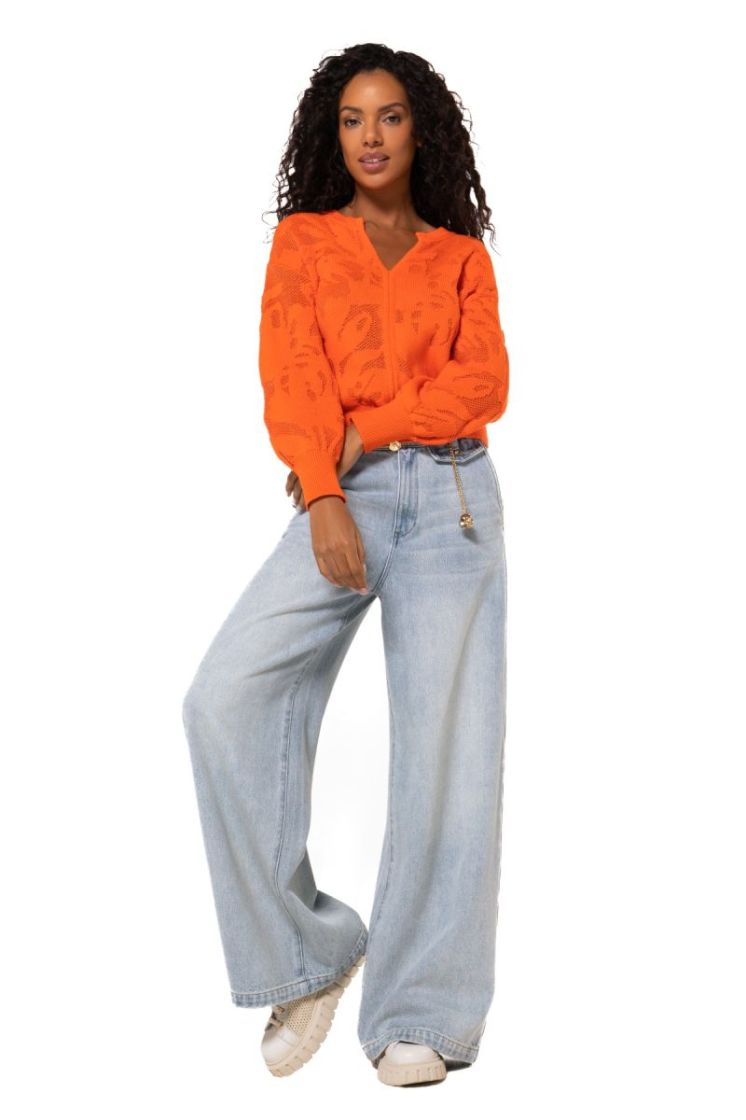 Wijde jeans, mid waist 25 Crystal Blue
