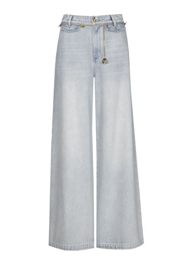 Wijde jeans, mid waist 25 Crystal Blue