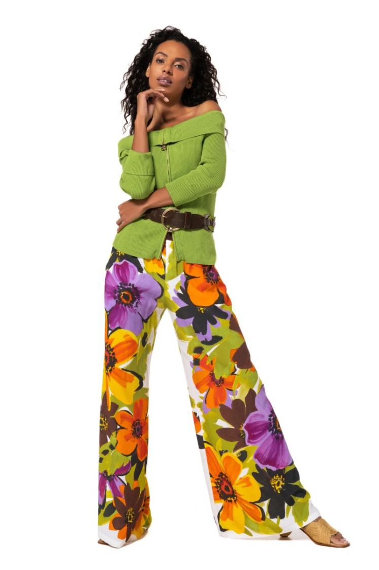 Palazzo broek met bloemprint, 49 Multi Color