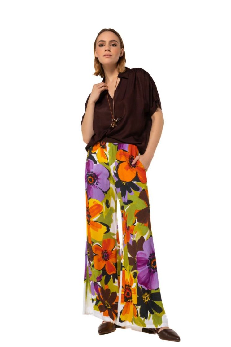 Palazzo broek met bloemprint, 49 Multi Color