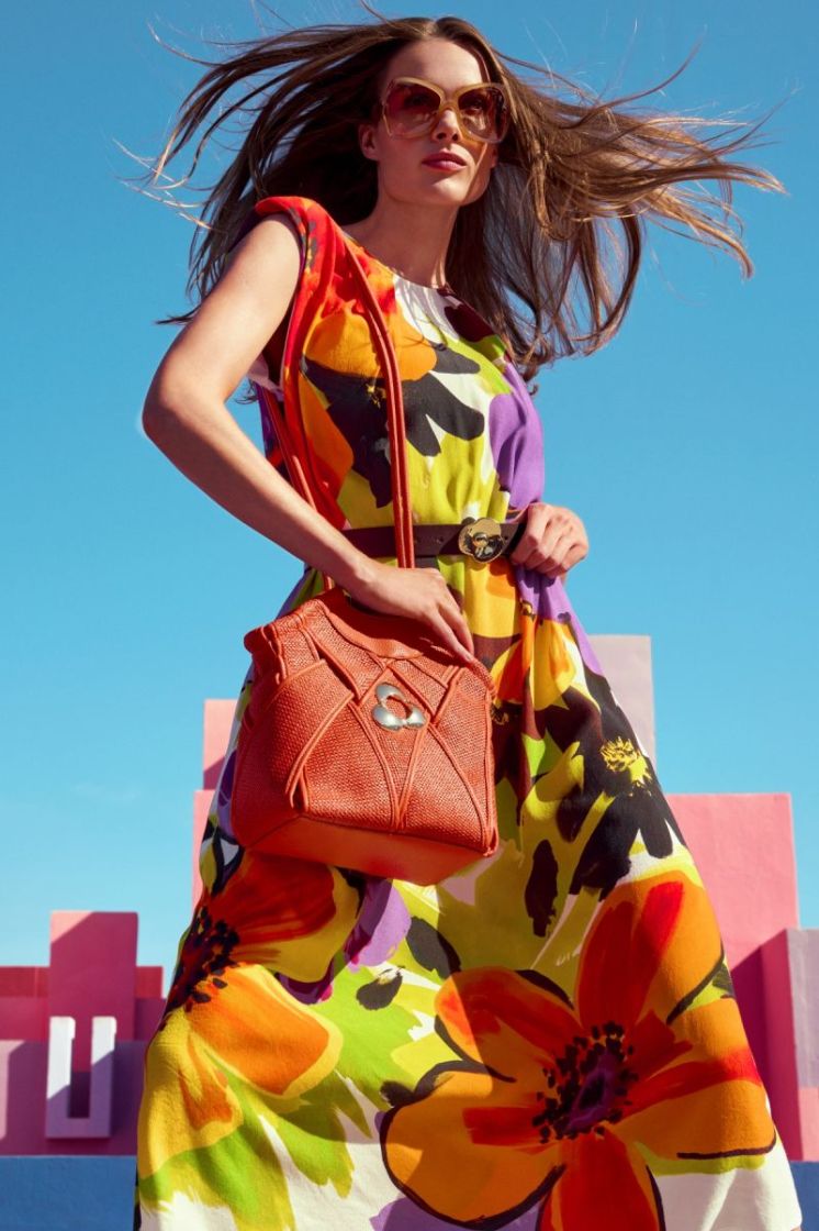 Mouwloze midi-jurk met bloemen 49 Multi Color