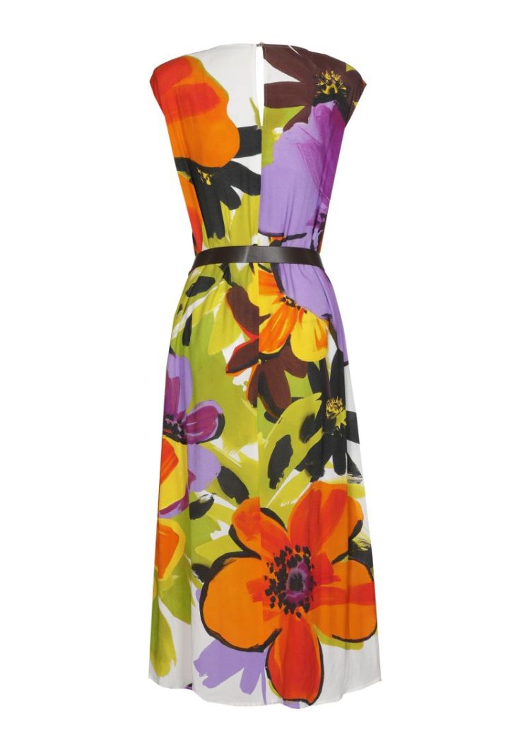Mouwloze midi-jurk met bloemen 49 Multi Color