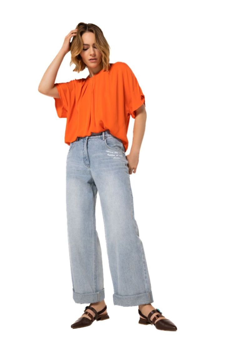Top met plooidetail 54 Orange