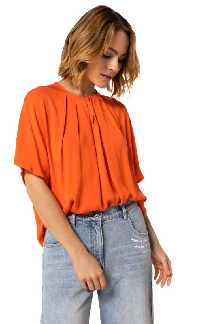 Top met plooidetail 54 Orange