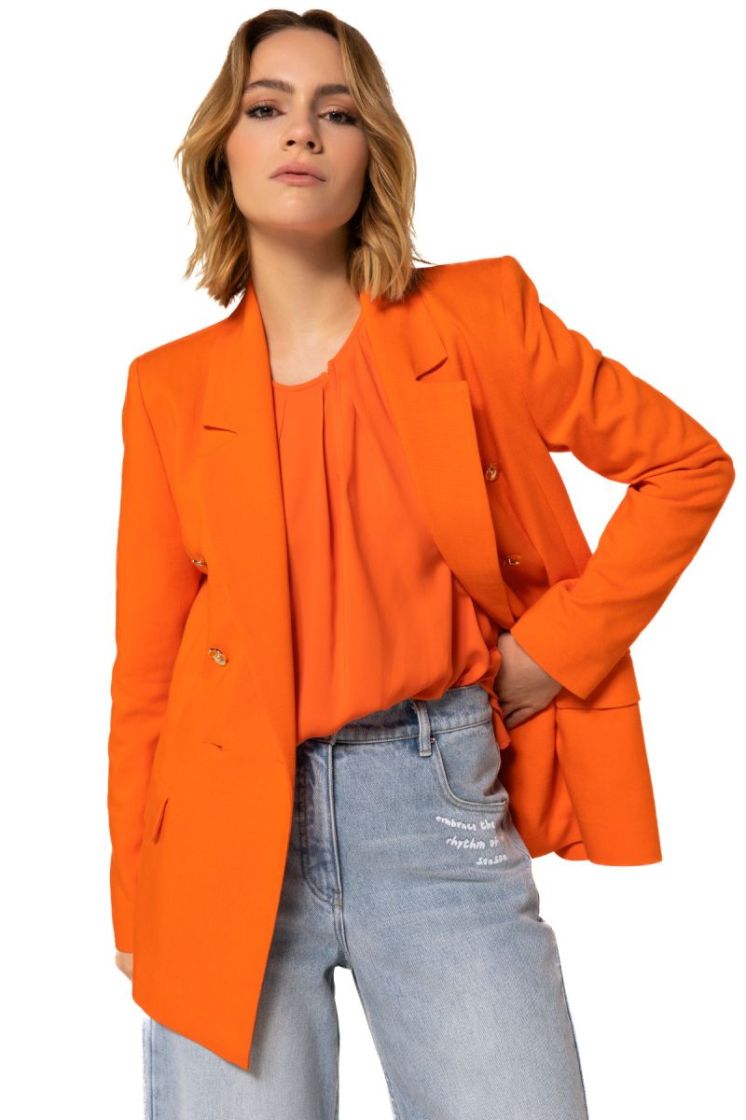 Top met plooidetail 54 Orange