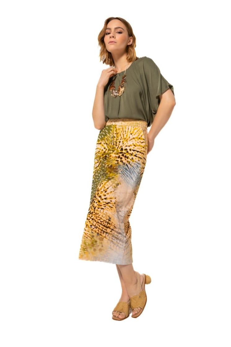 Top met plooidetail 62 Khaki