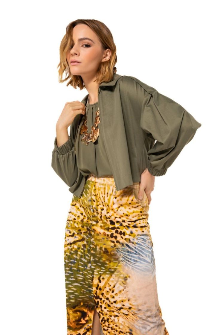 Top met plooidetail 62 Khaki
