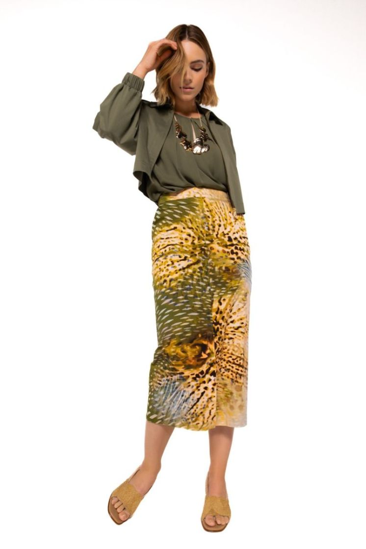 Top met plooidetail 62 Khaki