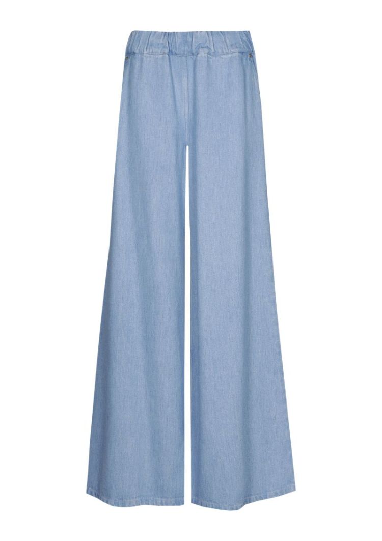 Palazzo broek in denim, elasti 25 Crystal Blue