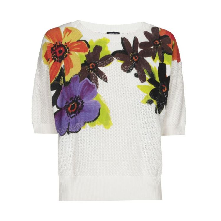 Fijngebreide trui met bloemenp 49 Multi Color