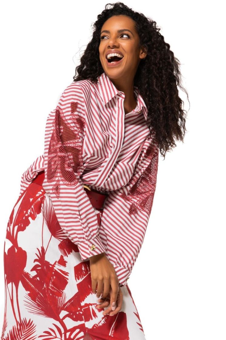 Midi-rok in linnenmix 59 Multicolor