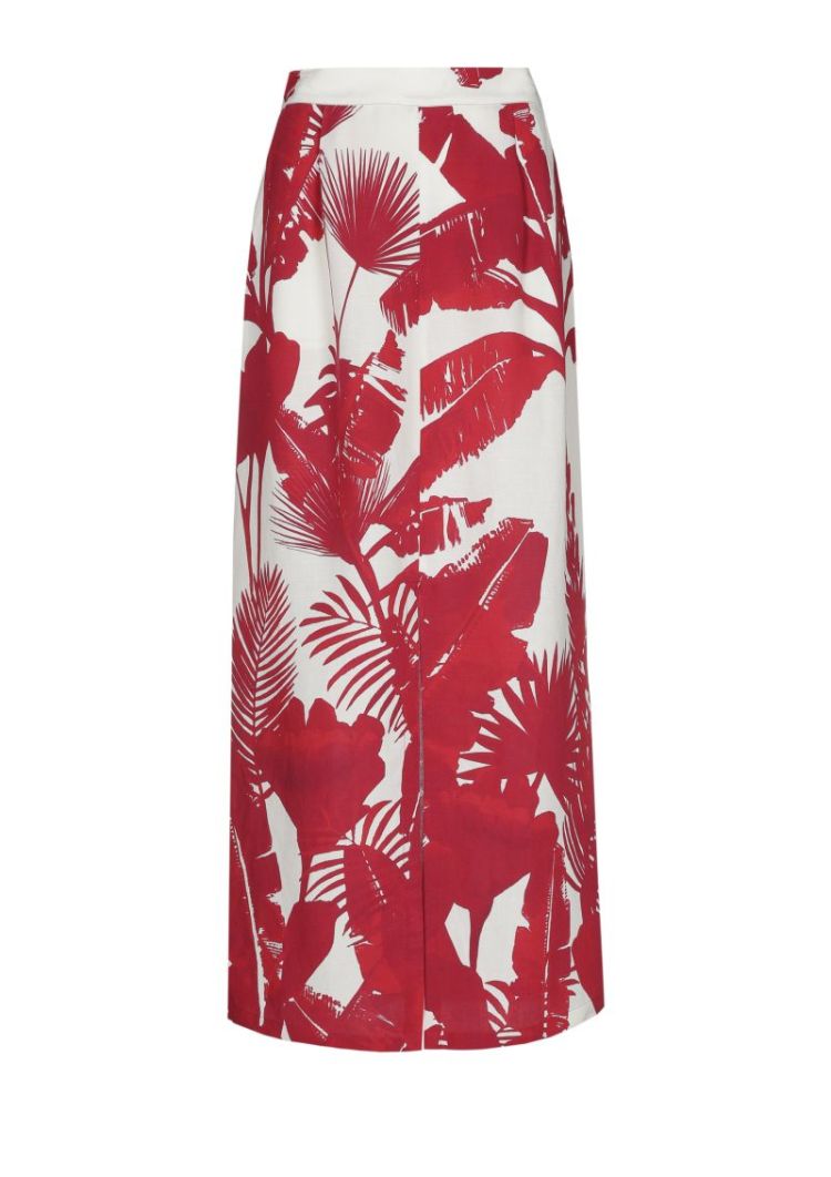Midi-rok in linnenmix 59 Multicolor