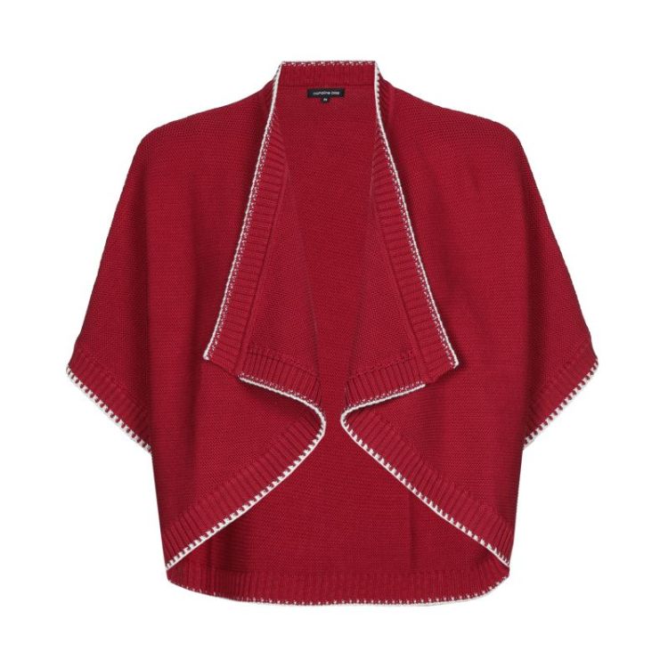 Bi-color bolero met losse pasv 50 Dark Red