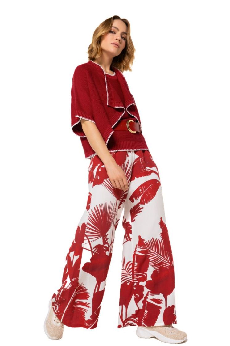 Palazzo broek met botanische p 59 Multicolor