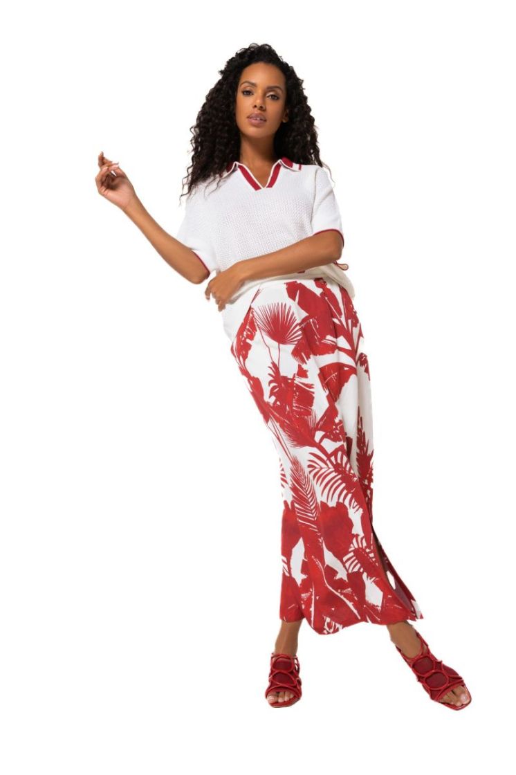 Trui met structuur en contrast 91 Off White