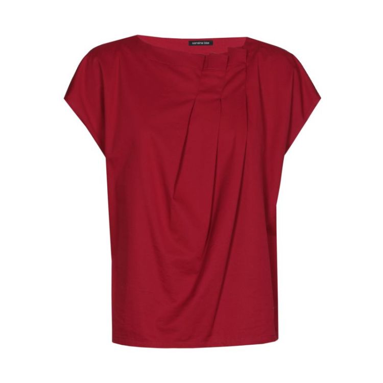 Top in fijne katoen met plooid 50 Dark Red