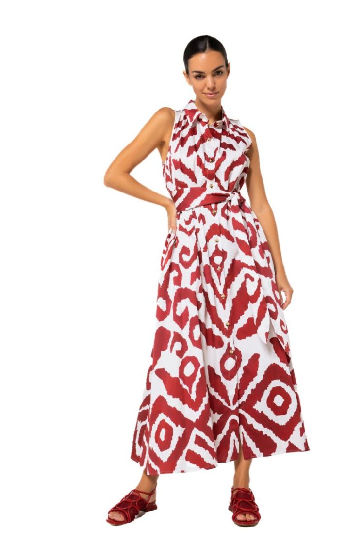 Mouwloze midi-hemdjurk grafisc 59 Multicolor
