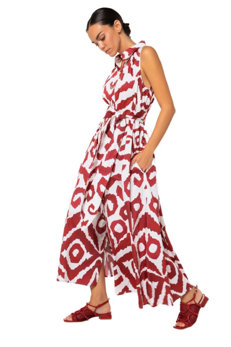 Mouwloze midi-hemdjurk grafisc 59 Multicolor