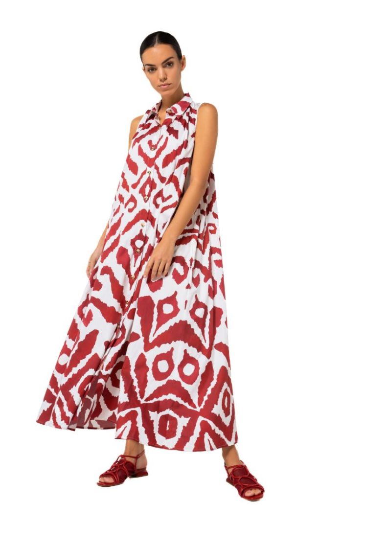 Mouwloze midi-hemdjurk grafisc 59 Multicolor