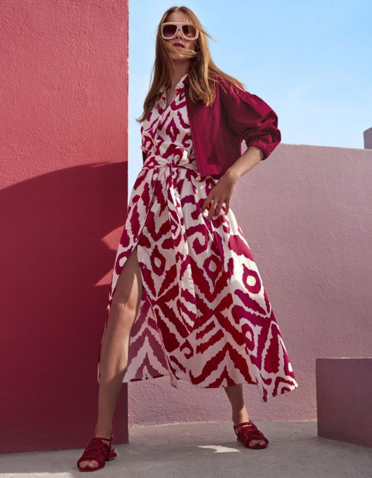 Mouwloze midi-hemdjurk grafisc 59 Multicolor