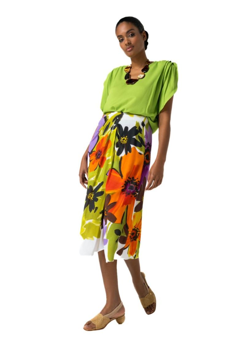 Elegante bloes met volant mouw 66 Lime