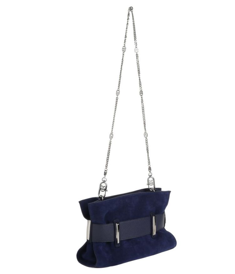 Handtas in nubuck 22 Navy