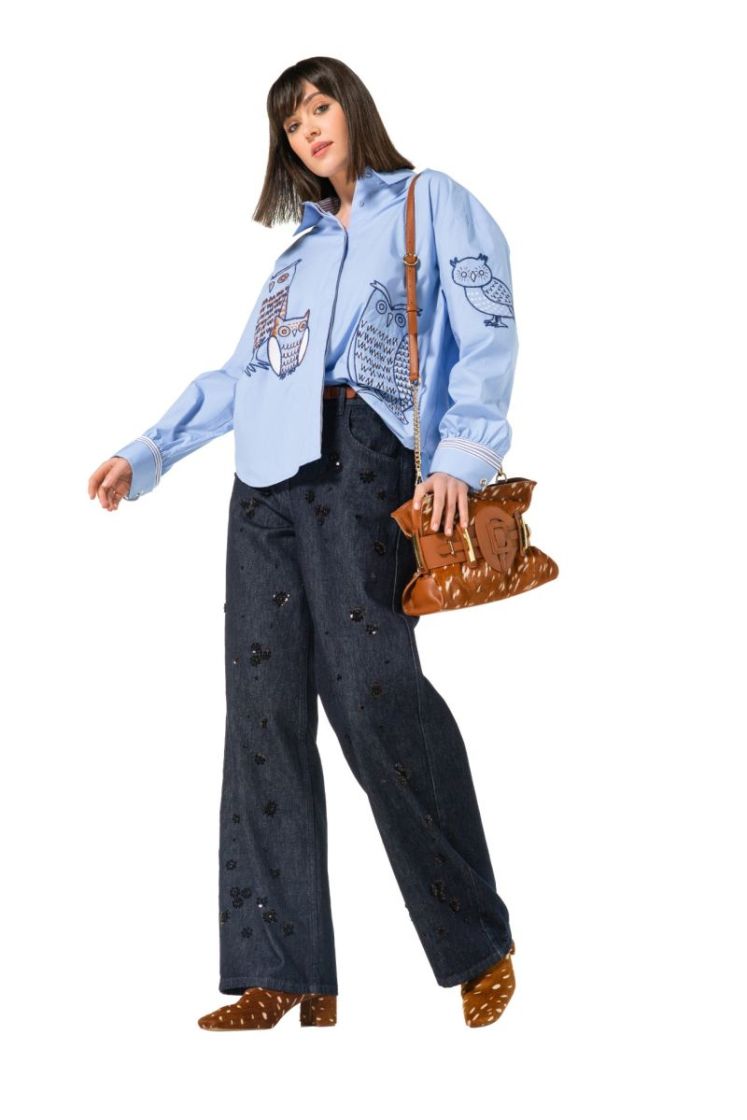 Barrel jeans met pailletten, n 23 Jeans Dark B