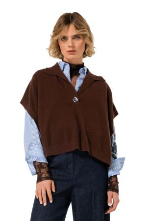 Soepelvallende pull 32 Cacao